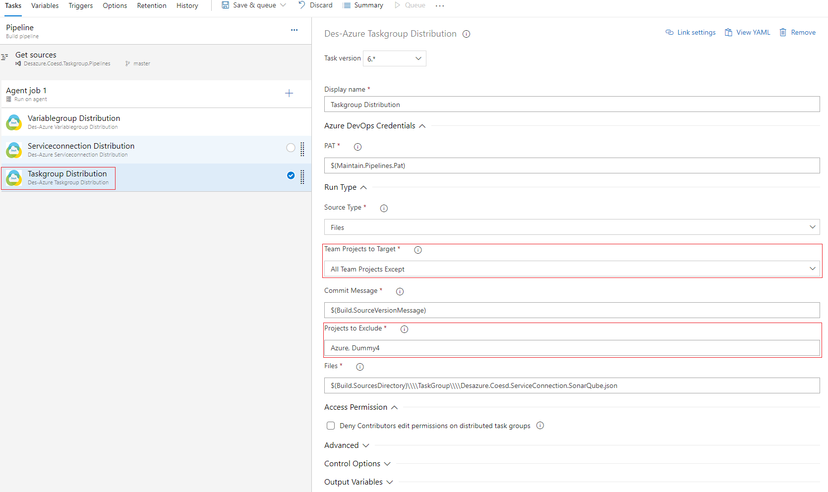 Projects to exclude